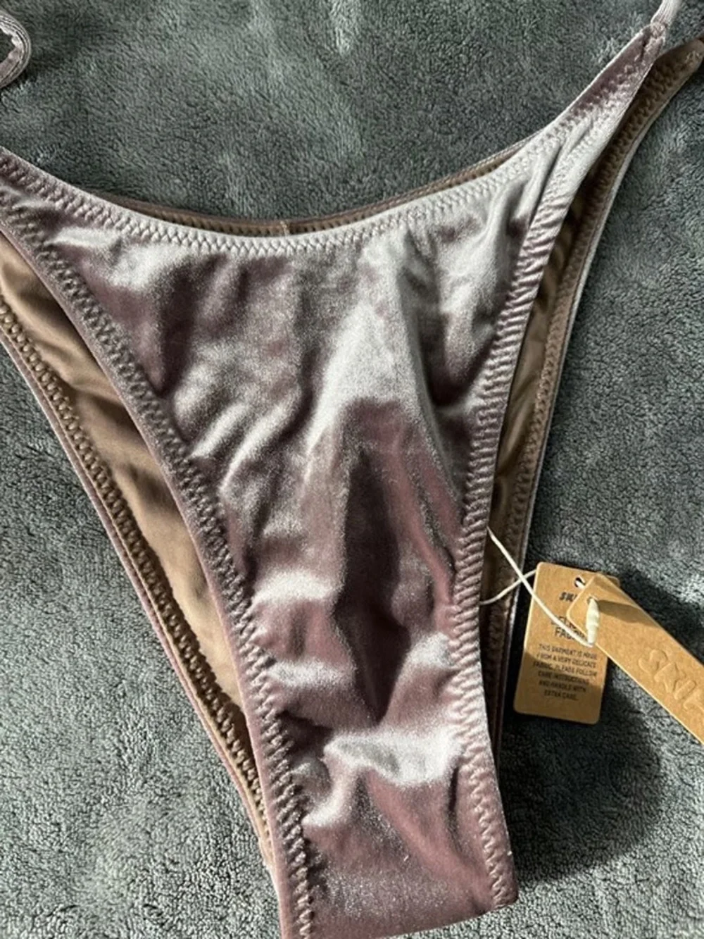NWT Skims Velvet Tie Bikini Bottom - Size Medium